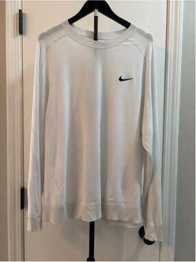 Nike TW Tiger Woods Men's Tour Knit Golf Crewneck Sweater White Size XL